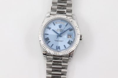 Replica ROLEX Day-date 2836 Automatic Movement Blue Indexes 40MM Blue Watch